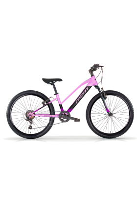 Bicicletta MTB da Ragazza MBM District 24" con Cambio 18 Velocità-Rosa