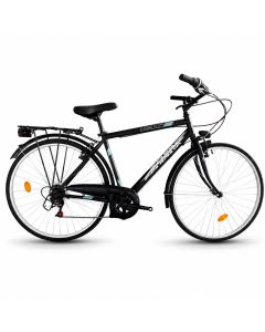 Bicicletta Uomo Schiano X-Road 1.0 Steel 28" 6 Velocit&agrave; &ndash; City Trekking Nera