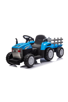 Tracteur Électrique 12V pour Enfants avec Remorque et Télécommande - Bleu