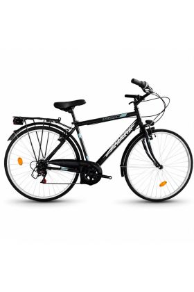 Bicicletta Uomo Schiano X-Road 1.0 Steel 28" 6 Velocità – City Trekking Nera