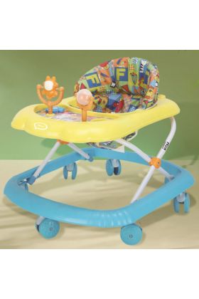 Marcheur Wizy Happy pour les premiers pas, pliable et peu encombrant, avec console de jeux intégrée - Bleu