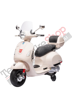 Moto électrique Piaggio Vespa GTS Super 12V avec top case et pare-brise