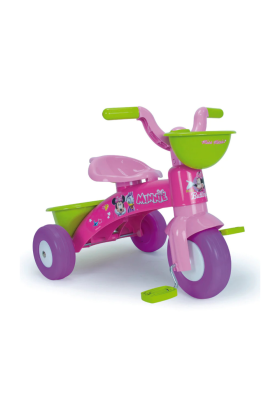 Tricycle à pédales Disney MINNIE Premiers Pas avec panier et porte-jouets