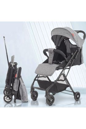 Poussette ultra-légère Wizy Pro, pliage facile, gain de place, capacité de 15 kg - Grise
