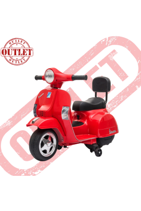 Moto Scooter Elettrico per Bambini Piaggio Mini Vespa PX Small  6V -Rosso - Seconda Scelta