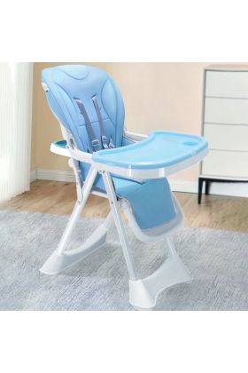 Chaise haute Wizy Happy 0-36 mois, fermeture compacte et hauteur réglable, bleu clair