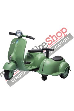 Vespa Sidecar Petite Moto Électrique 6V pour Enfants-Vert