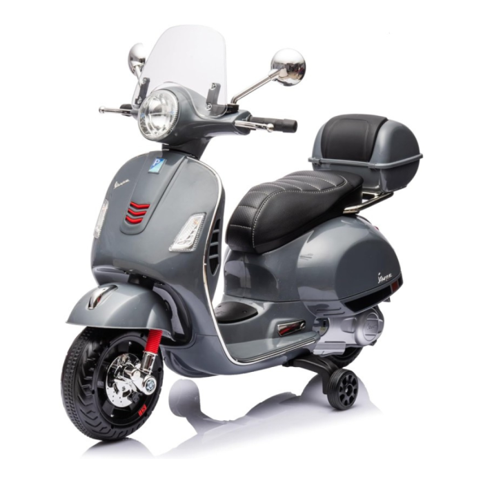 Moto électrique Piaggio Vespa GTS Super 12V avec top case et pare-brise
