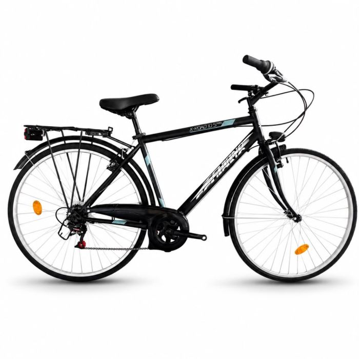 Bicicletta Uomo Schiano X-Road 1.0 Steel 28" 6 Velocità – City Trekking Nera