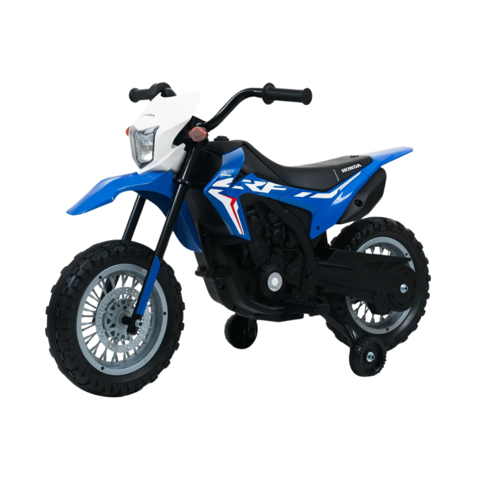 Moto Honda CRF 250 12V pour Enfants avec Licence Officielle- Bleu