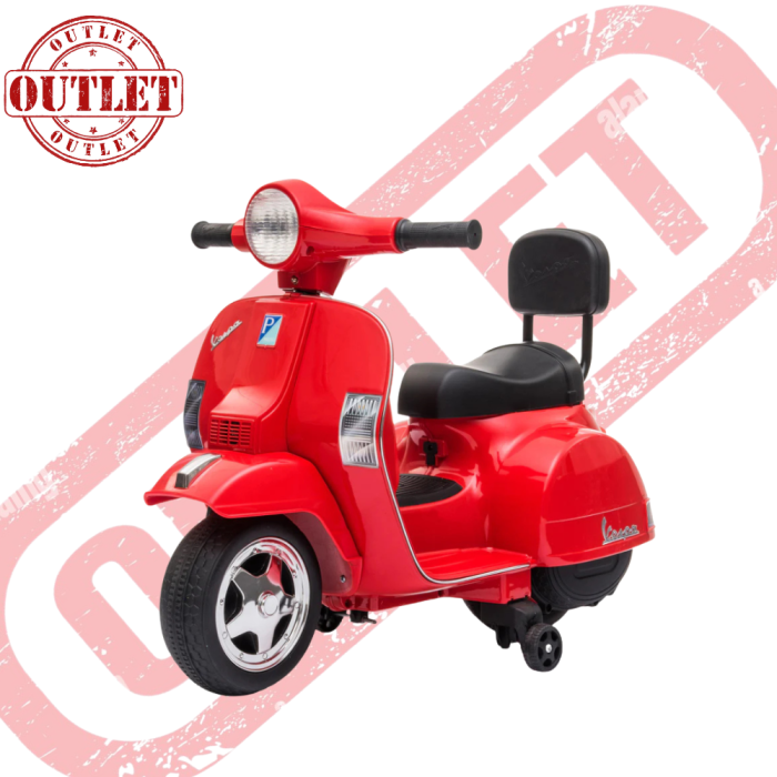 Moto Scooter Elettrico per Bambini Piaggio Mini Vespa PX Small  6V -Rosso - Seconda Scelta