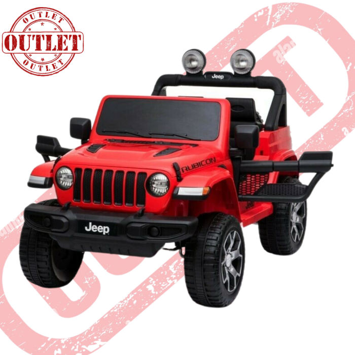 Auto Macchina Elettrica per Bambini JEEP FIAT Wrangler RUBICON 12V 2 Posti ( Seconda Scelta ) -Rosso