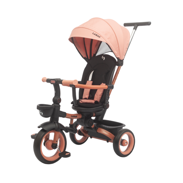 Trico Luxury Gold – Tricycle Poussette 7 en 1 pour Enfants - Rose